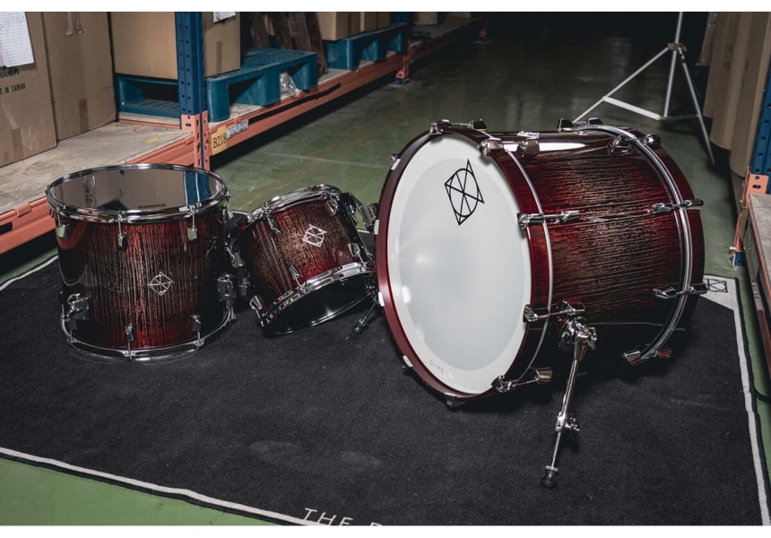 Dixon Artisan Drum Kit, Shell Pack 12, 16, 22 Red Forest PODAX322-03-RF-CR