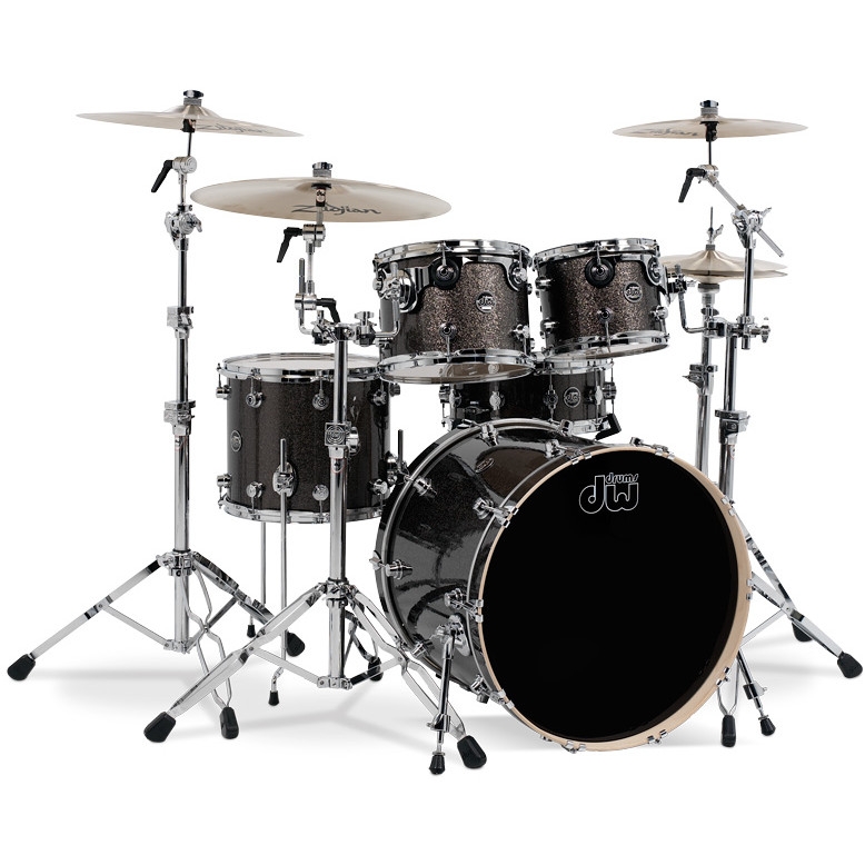 DW Drums Performance Pewter Sparkle 22 4-Piece Drum Kit, Shell Set 809166