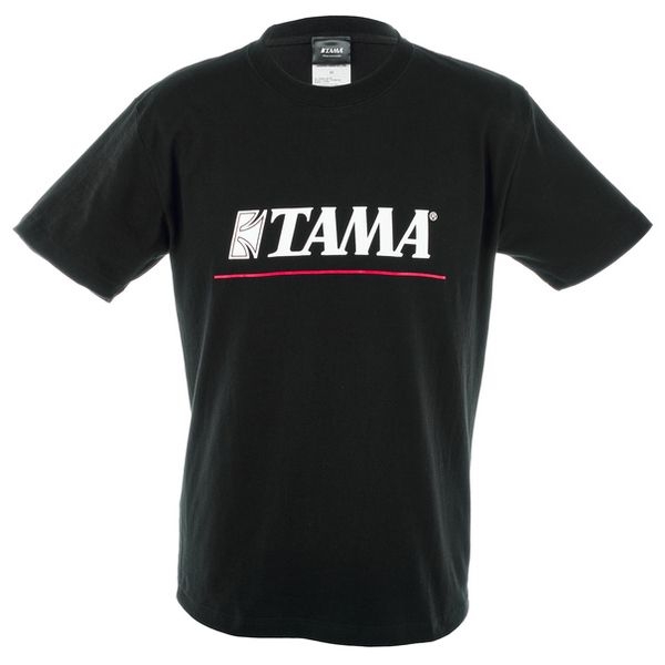 TAMA Logo T-Shirt Black w/ Red Line M Size TAMAT004M
