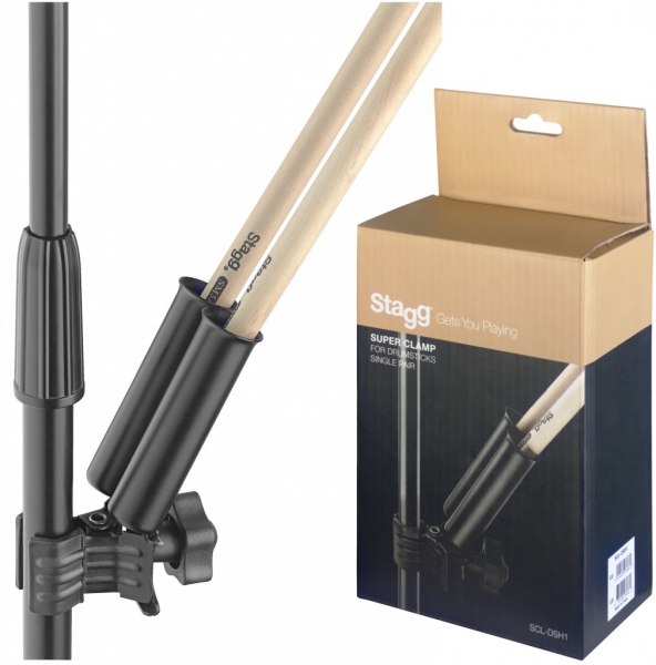 Stagg Drum Stick Holder-Pair W/Clamp SCL-DSH1
