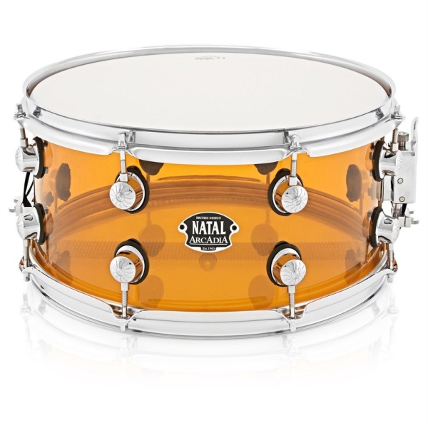 Natal Arcadia 14 x 5.5 Acrylic Snare, Orange Snare Drum S-AC-S455-ON1