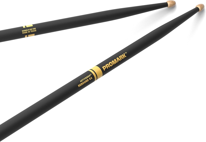 Promark Rebound 5A ActiveGrip Hickory Drumstick, Acorn Wood Tip R5AAG