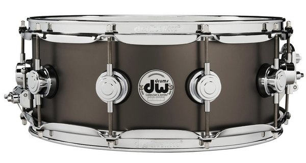 DW Satin Black Over Brass, 14 x 5.5 Snare Drum DRVD5514SVCBK