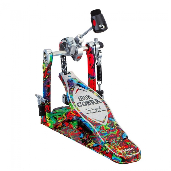 Tama Iron Cobra Power Glide Single Pedal w/Case, Psychedelic Rainbow HP900PMOPR
