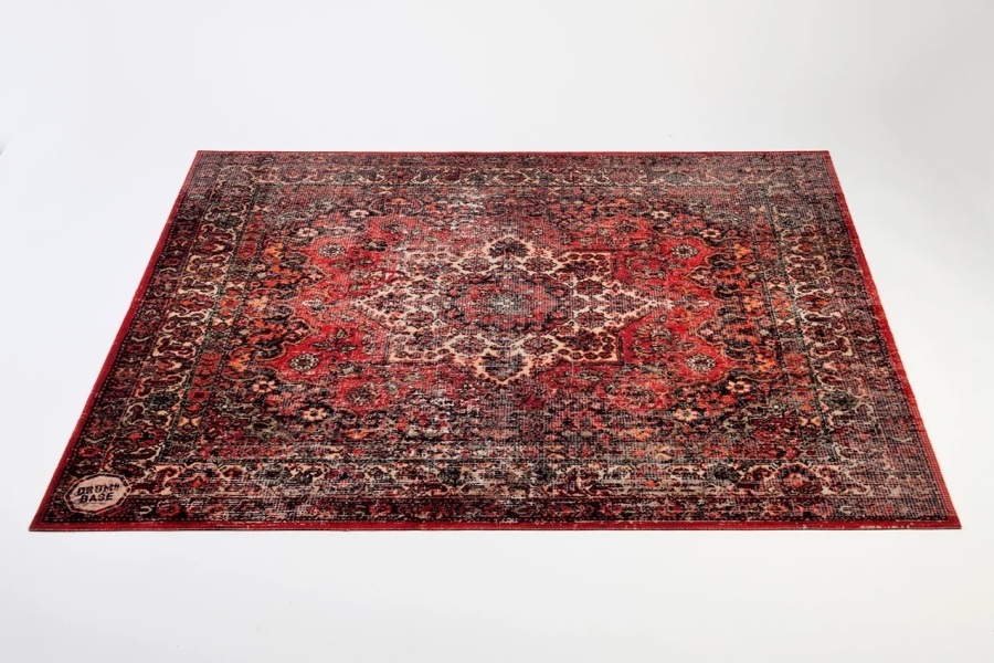 DRUMnBASE Vintage Persian Drum Rug – Original Red – 185 x160cm DNB-PRRO