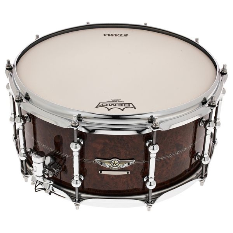 Tama Star Reserve Bubinga/Walnut 14 x 6.5 Snare Drum, Gloss Claro Walnut TBWS1465S-GCW