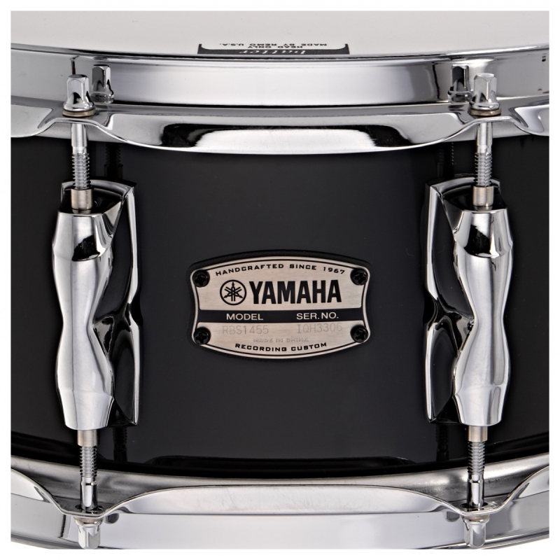 Yamaha Recording Custom 14 x 5.5  Birch Snare Drum, Solid Black RCS1455B