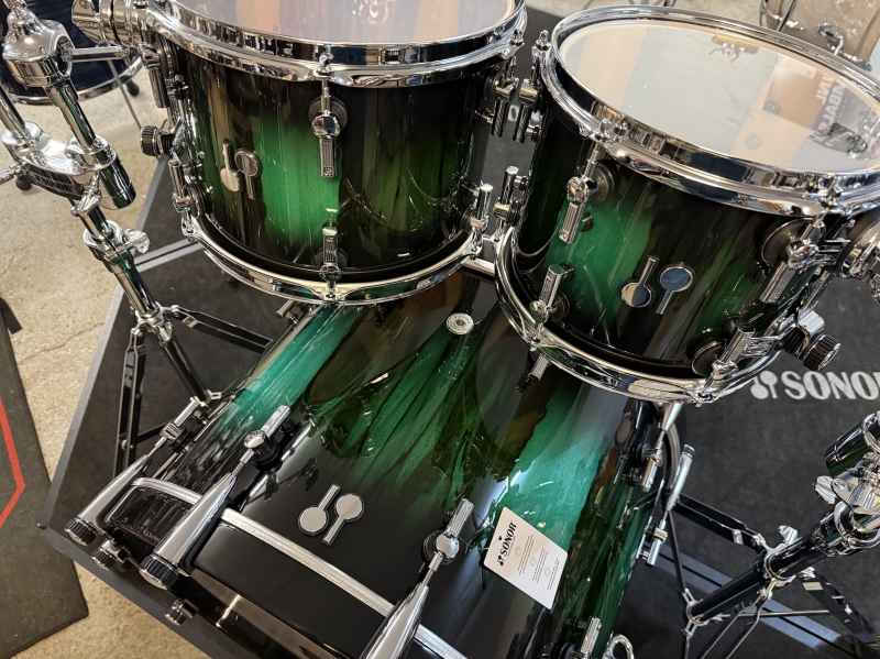 Sonor SQ2 Drum Kit, Shell Pack, Green to Black Burst over African Marble  1060595-2