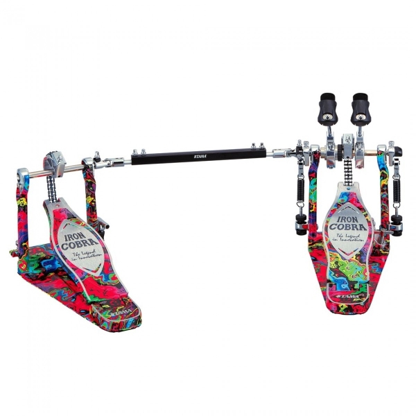 Tama Iron Cobra Power Glide Double Pedal w/Case, Psychedelic Rainbow HP900PWMPR