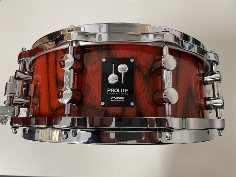 Sonor Prolite 14 x 5 Snare Drum, Fiery Red Lacquer PL1405WD