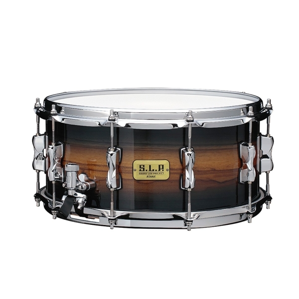 Tama SLP 14 x 6.5'' Hybrid Bubinga & Maple Snare Drum, Zebrawood Outer Ply LBM1465Z-MZB