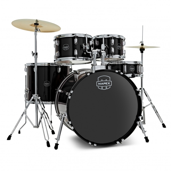 Mapex Comet Series Compact 22 Rock Fusion Drum Kit, Dark Black CM5294FTC-DK