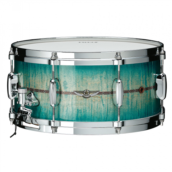 Tama Star Maple 14 x 5.5 Snare Drum, Emerald Sea Curly Maple TMS1455SR-ECB