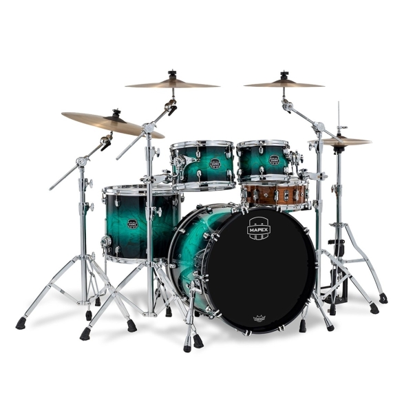 Mapex Saturn VI 22 (4pc) Fast Rock Shell Pack in Marine Teal Burst SR529XUZ-XT