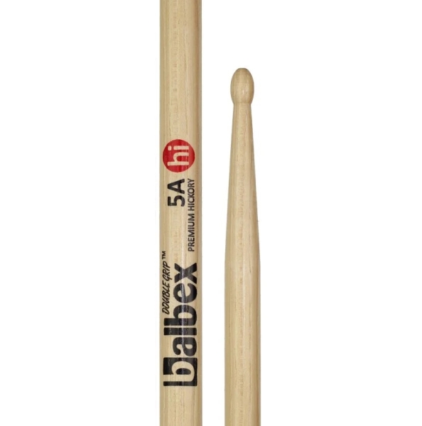 Balbex 5A Premium Hickory Drumsticks, Wood Tip Hi5A