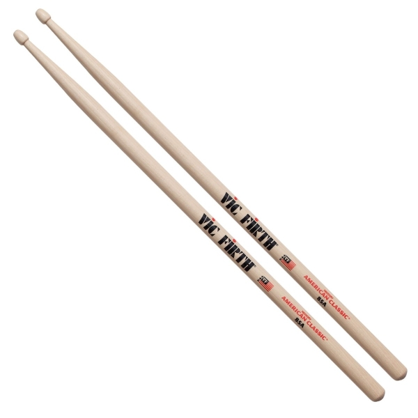 Vic Firth American Classic 85A Hickory Drumsticks, Wood Tip    VF-85A